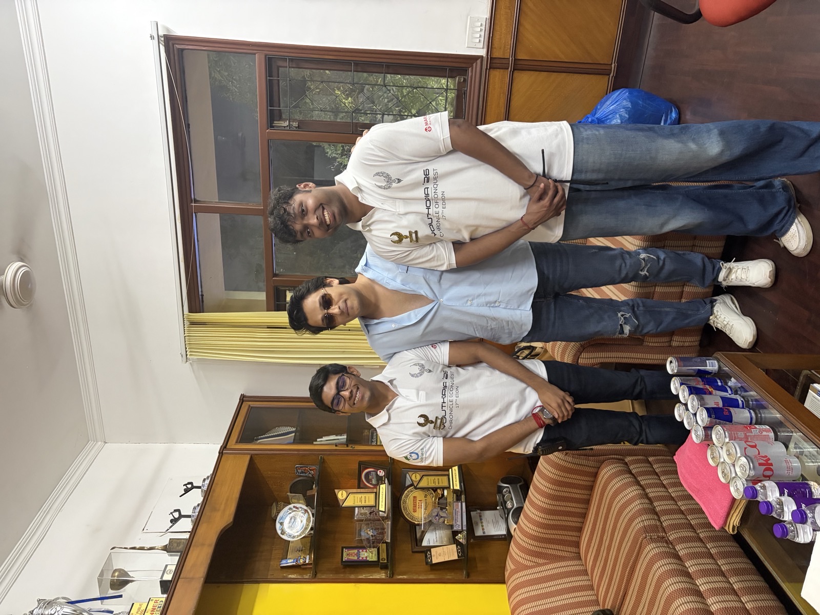 With the student team at school