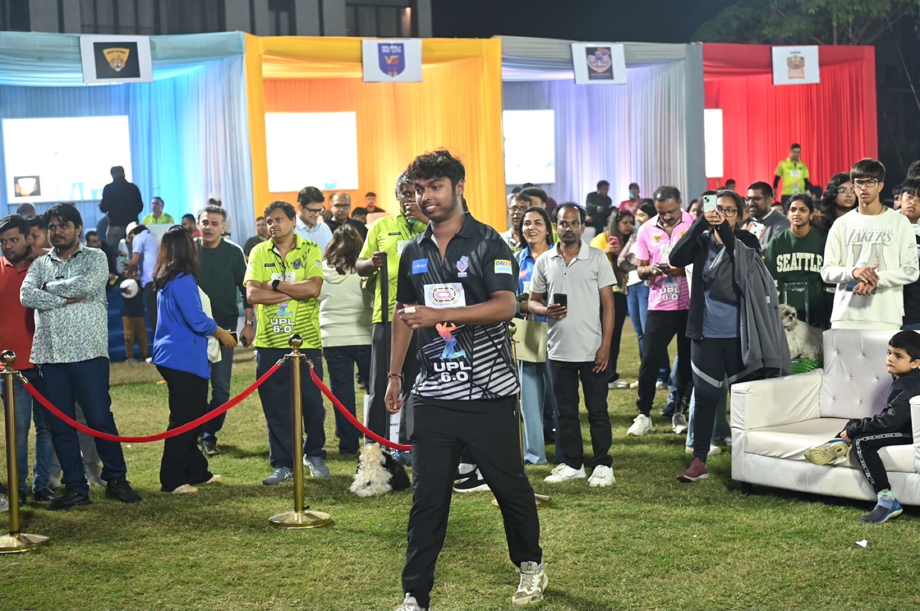 Me on the field at the UPL cricket league